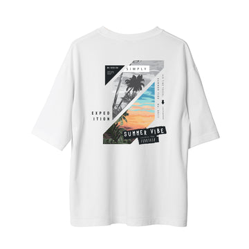 Sunset Palm Sırt - Oversize T-Shirt