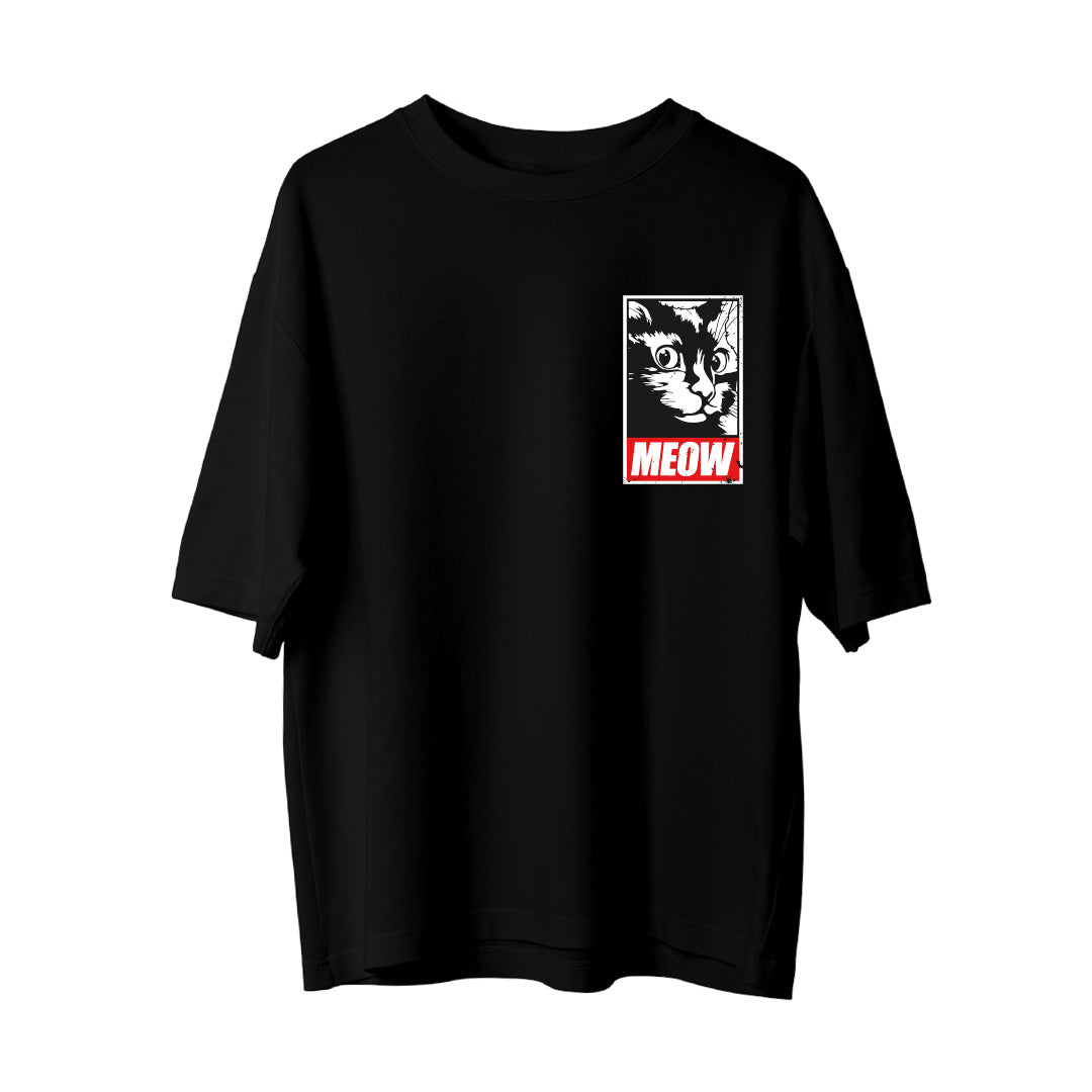 Meow Sticker  - Oversize T-Shirt