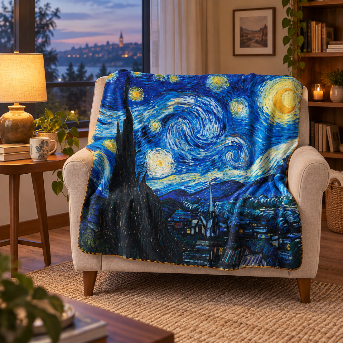 The Starry Night - Yıldızlı Gece Polar Tv Battaniyesi