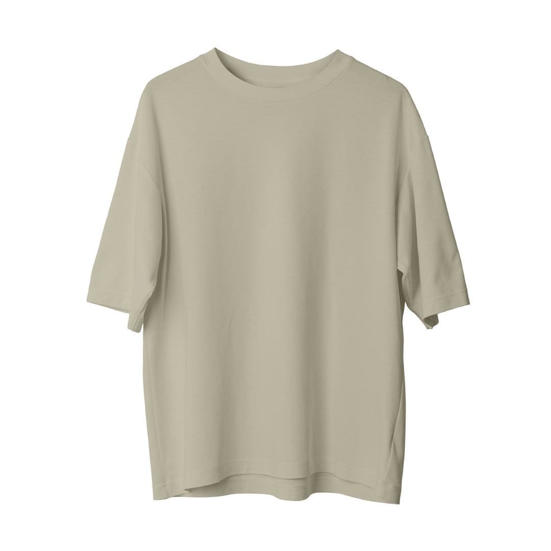 Oversize Basic T-shirt - Krem