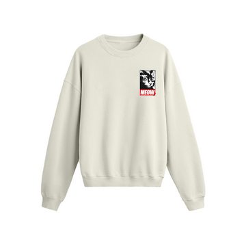 Meow Sticker - Oversize Sweatshirt