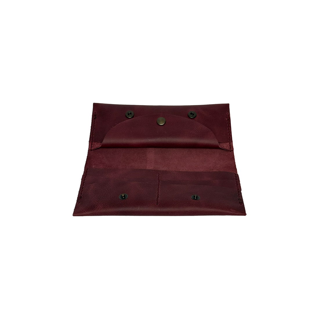 Telefon Bölmeli Deri Cüzdan Bordo