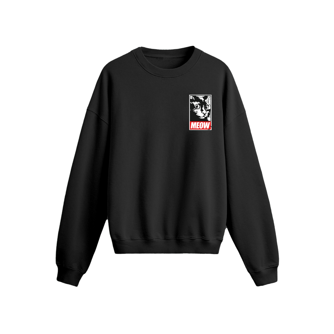 Meow Sticker - Oversize Sweatshirt