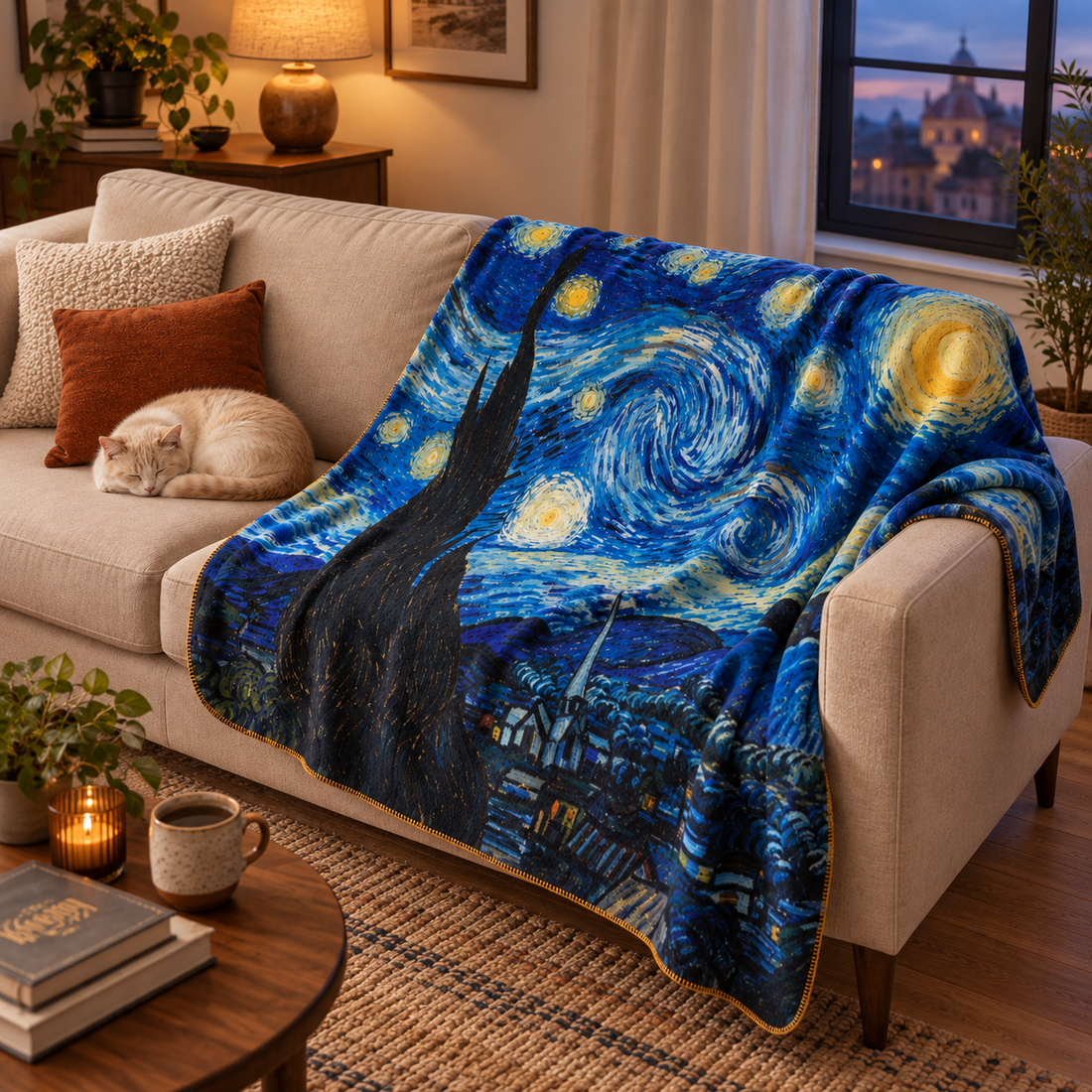 The Starry Night - Yıldızlı Gece Polar Tv Battaniyesi