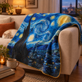 The Starry Night - Yıldızlı Gece Polar Tv Battaniyesi
