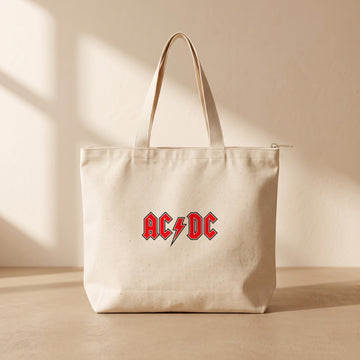 AC DC - Fermuarlı Tote Bag