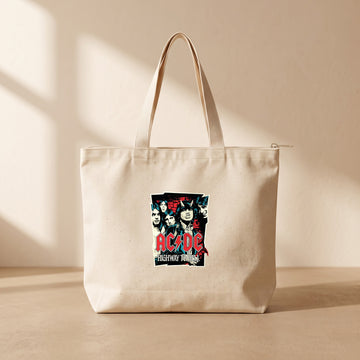 AC DC Poster - Fermuarlı Tote Bag