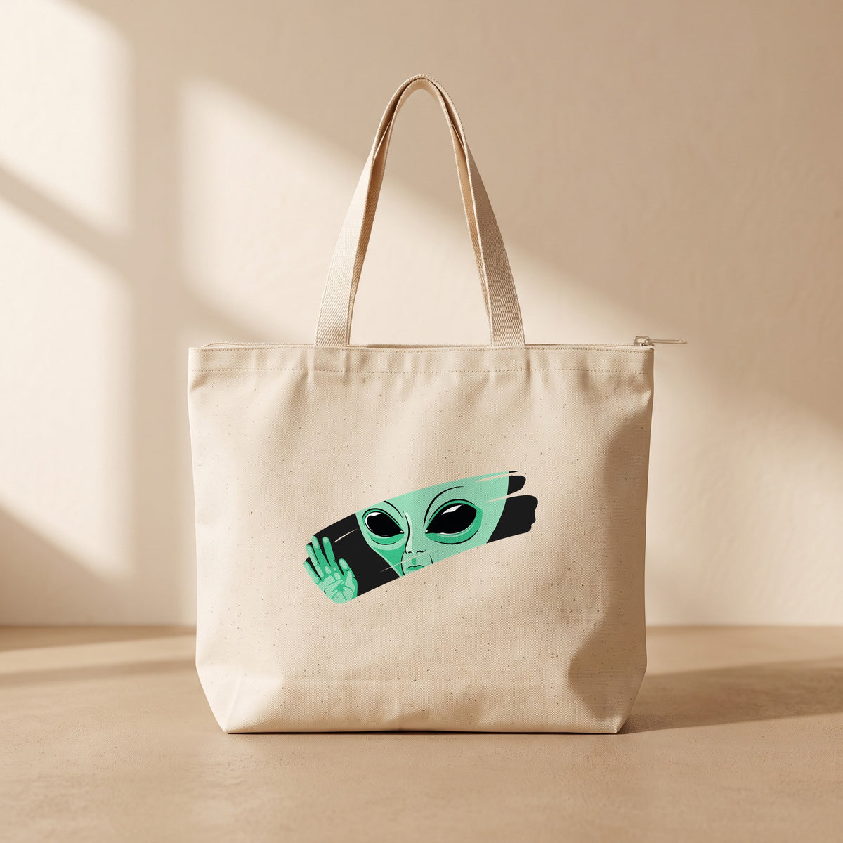 Alien - Fermuarlı Tote Bag