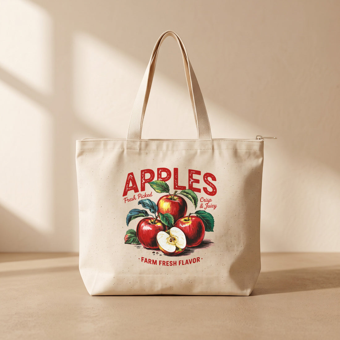 Apples - Fermuarlı Tote Bag
