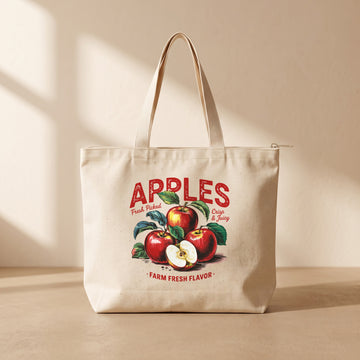 Apples - Fermuarlı Tote Bag