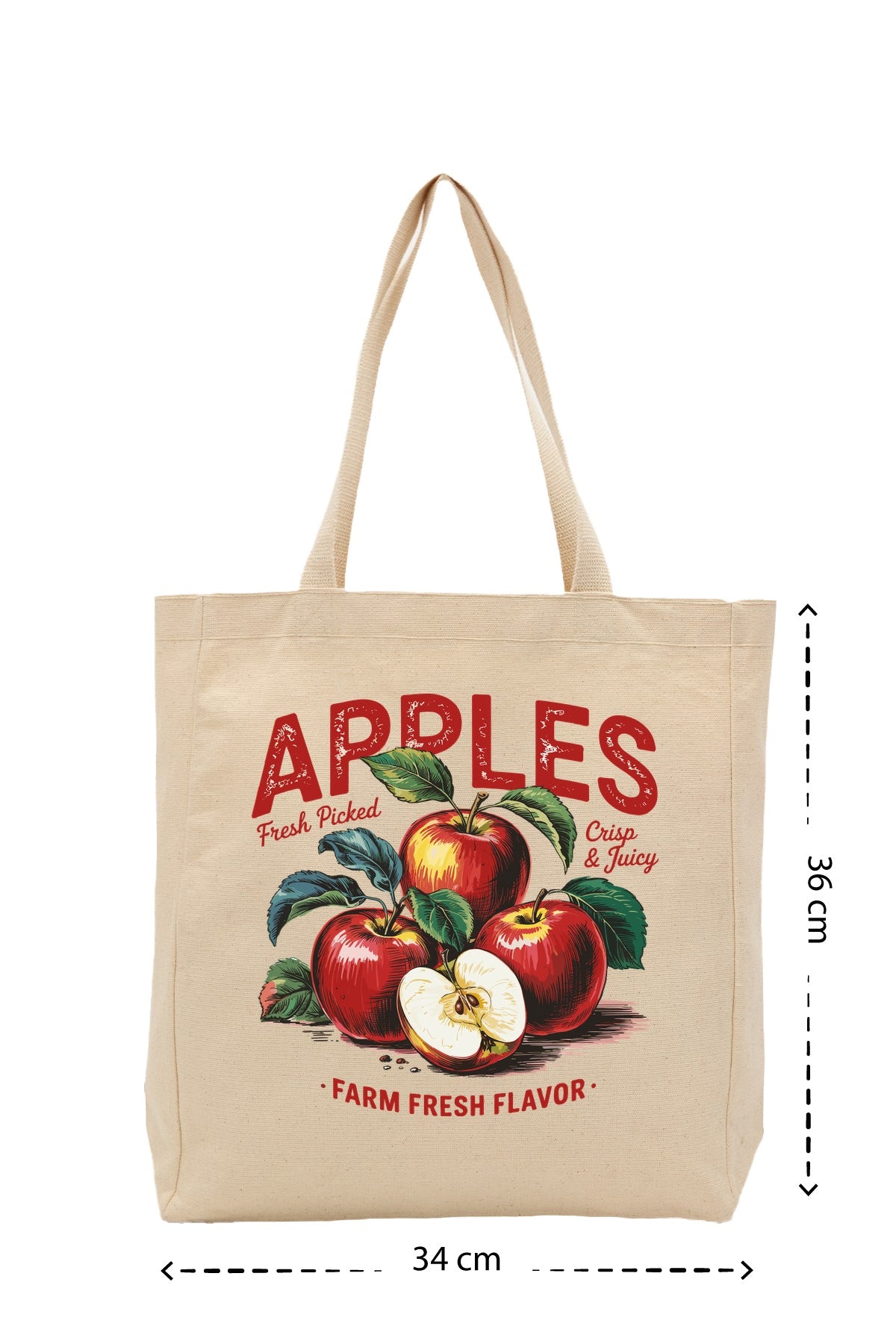 Apples - Kanvas Çanta - Krem