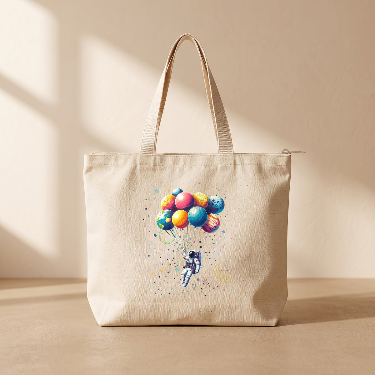 Astronot - Fermuarlı Tote Bag