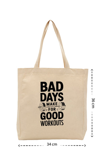 Bad Days Workout - Kanvas Çanta - Krem