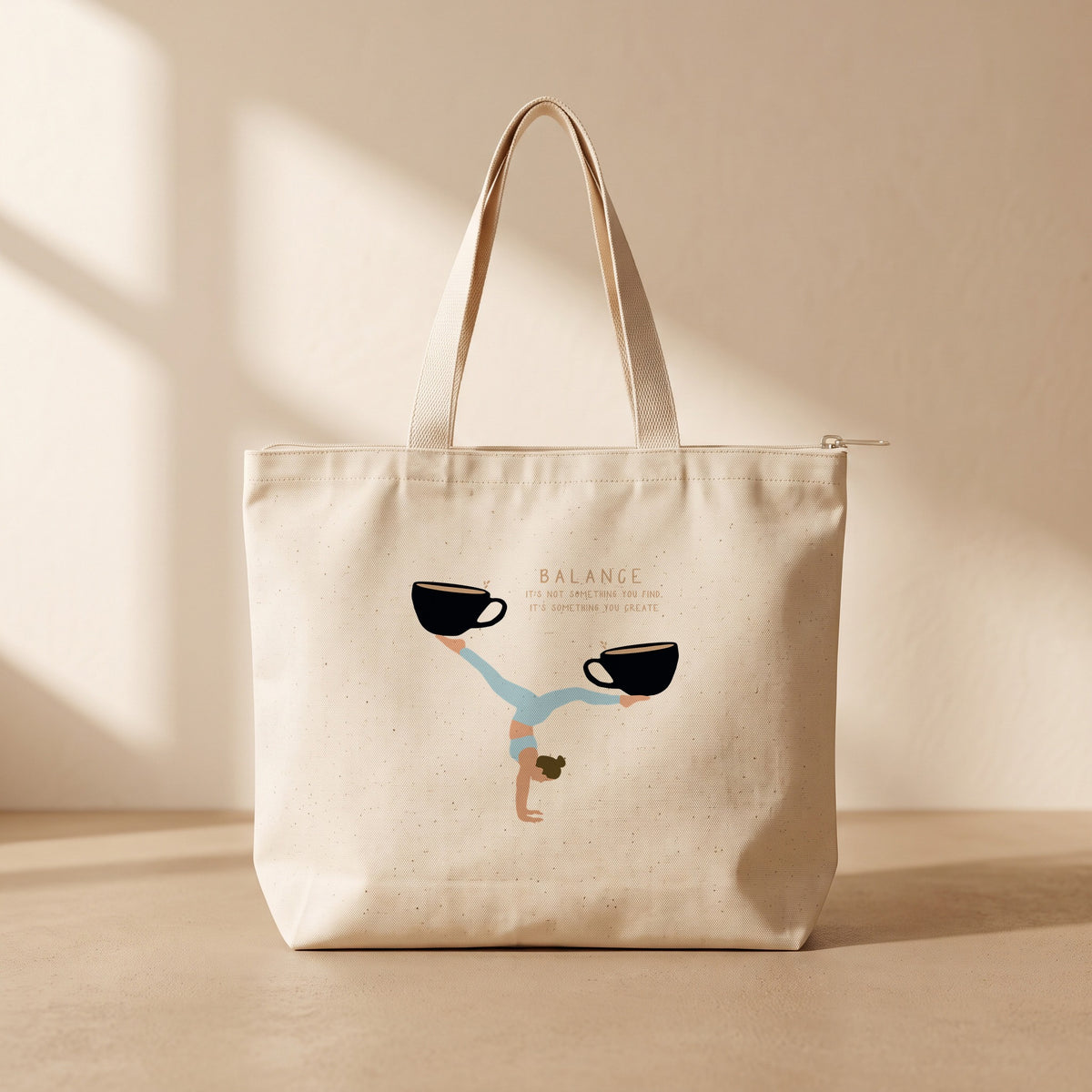 Balance - Fermuarlı Tote Bag