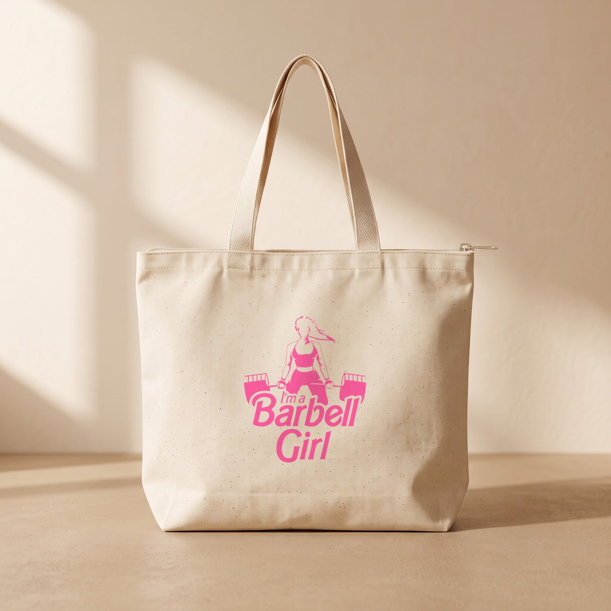 Barbell Girl - Fermuarlı Tote Bag