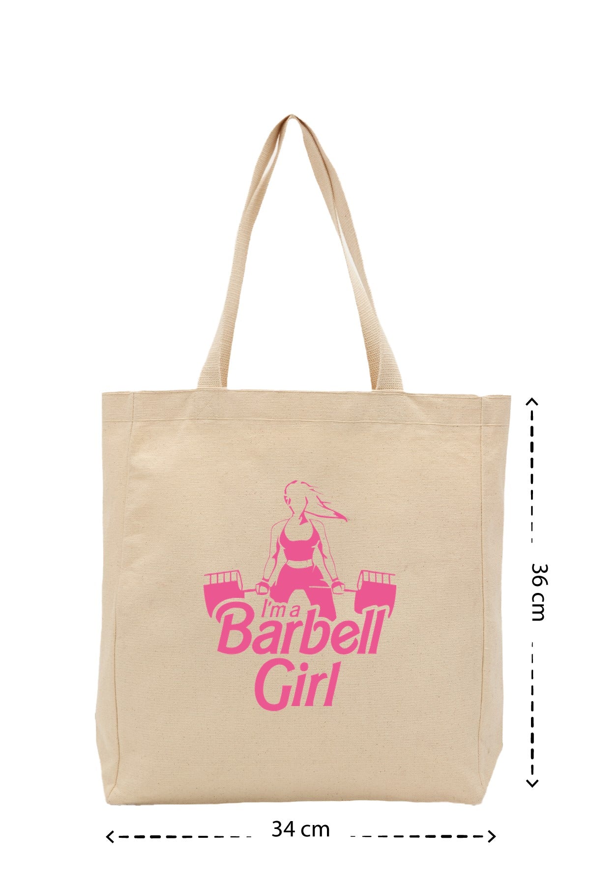 Barbell Girl - Kanvas Çanta - Krem
