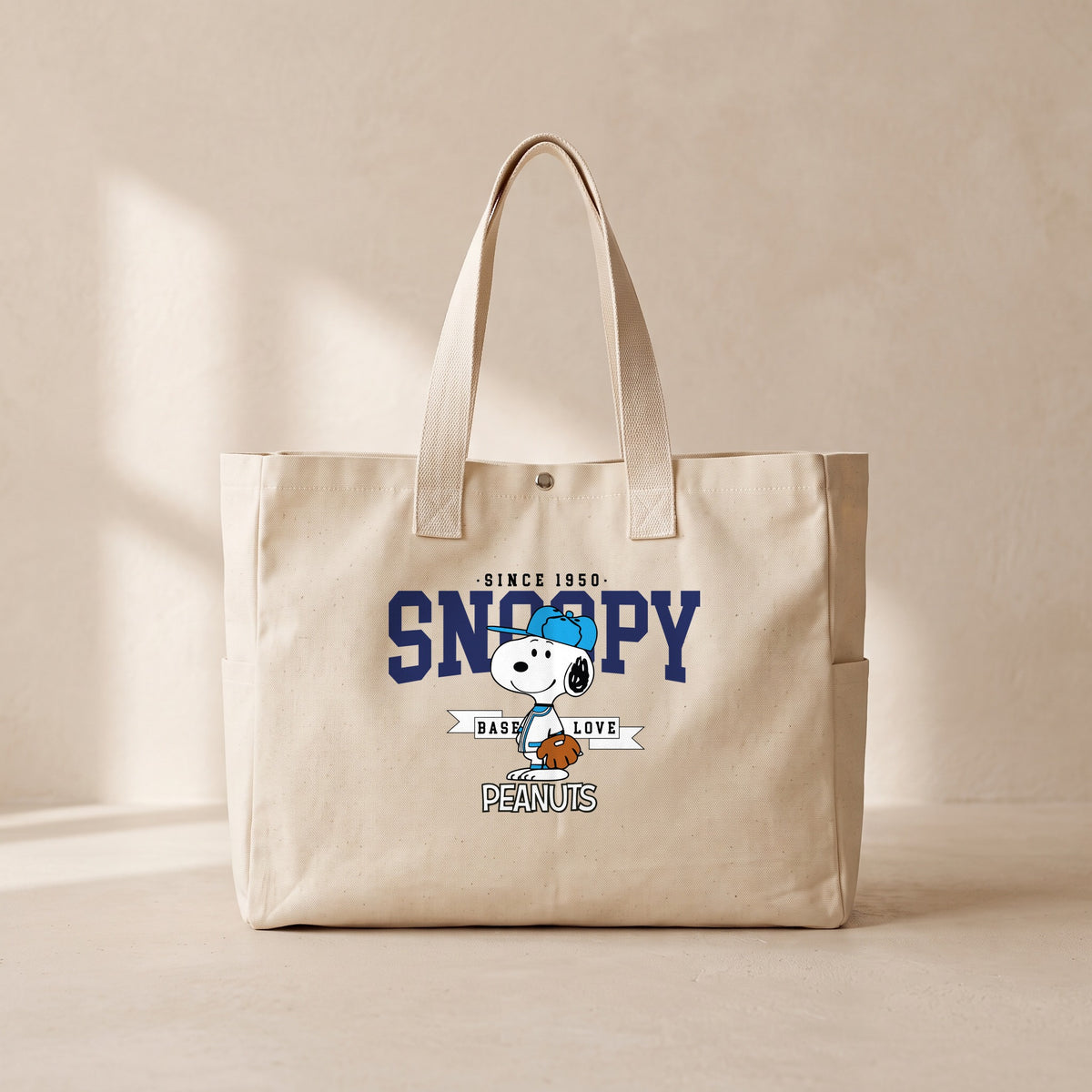 Baseball Snoopy - Çıtçıtlı Tote Bag