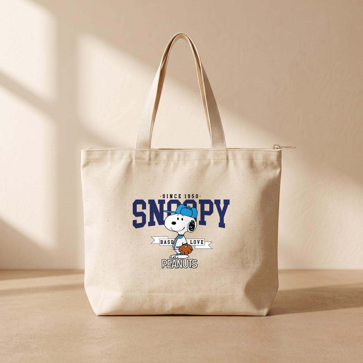 Baseball Snoopy - Fermuarlı Tote Bag