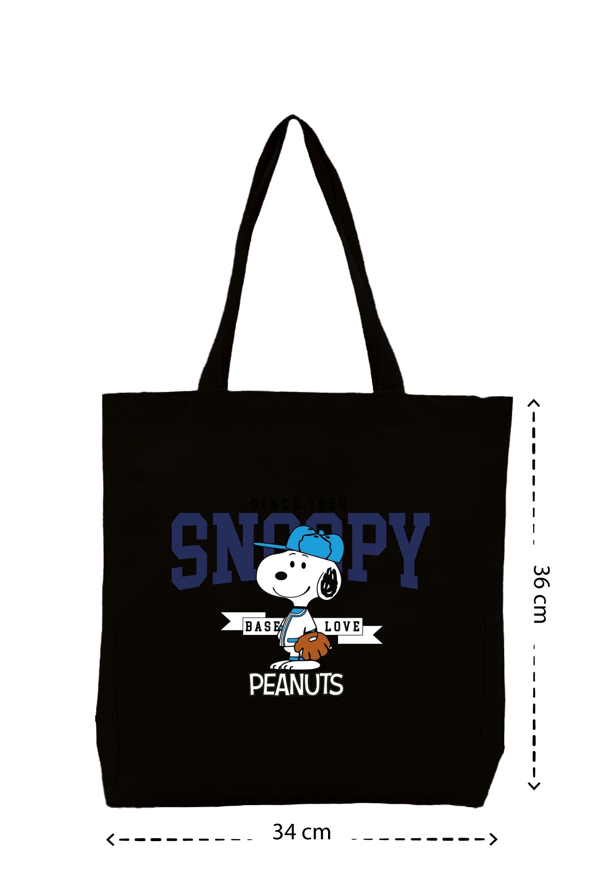Baseball Snoopy - Kanvas Çanta - Siyah