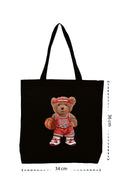 BasketBall Bear - Kanvas Çanta - Siyah