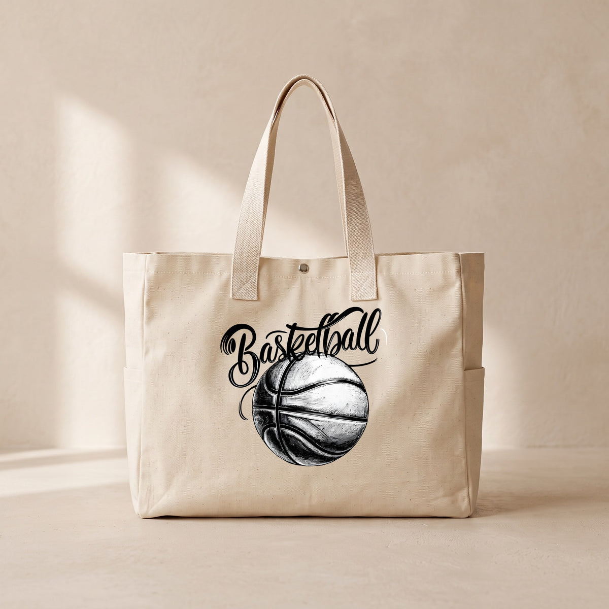 Basketball - Çıtçıtlı Tote Bag