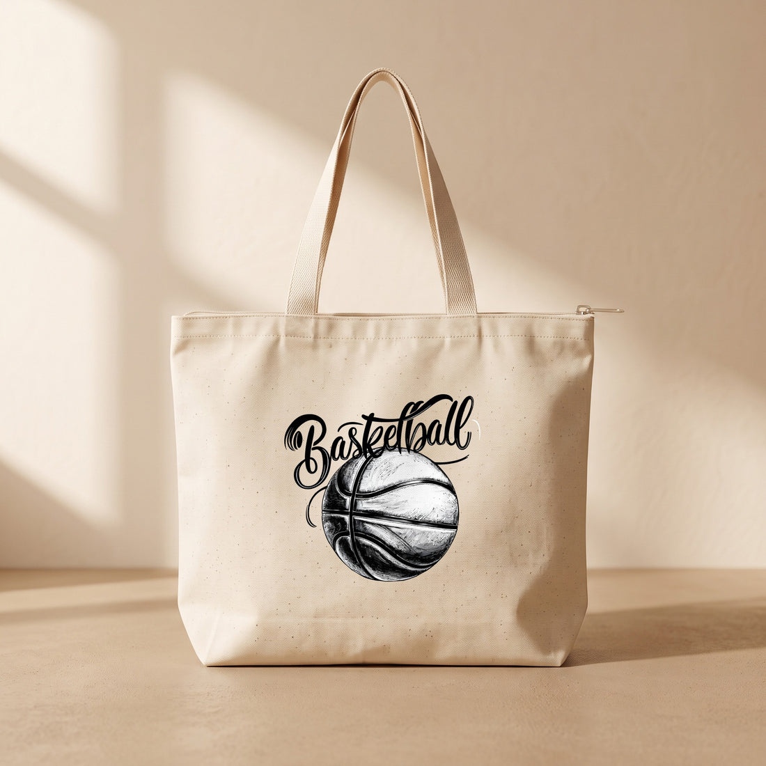Basketball - Fermuarlı Tote Bag