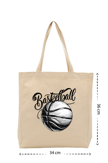 Basketball - Kanvas Çanta - Krem