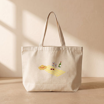Beach Towel and Wine - Tote Bag