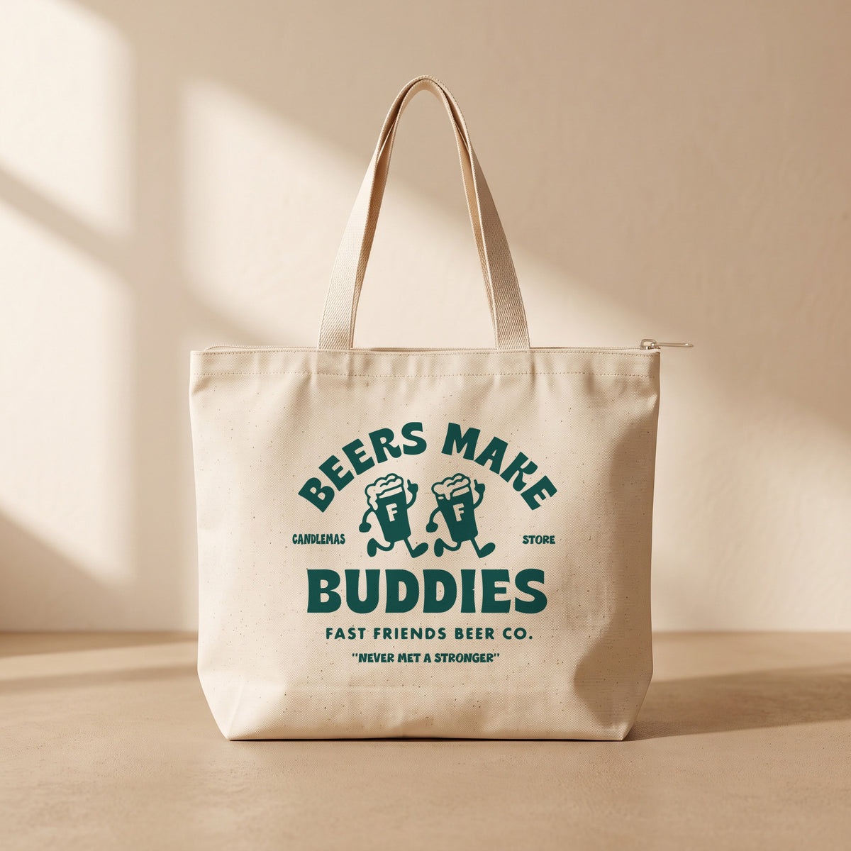 Beer Buddies - Fermuarlı Tote Bag
