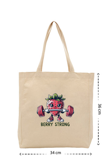 Berry Strong - Kanvas Çanta - Krem