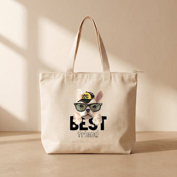 Best Friend - Fermuarlı Tote Bag