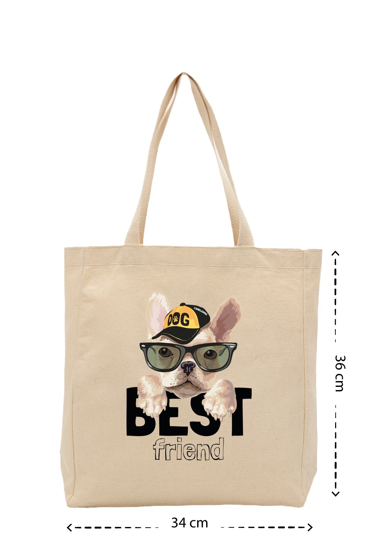 Best Friend - Kanvas Çanta - Krem