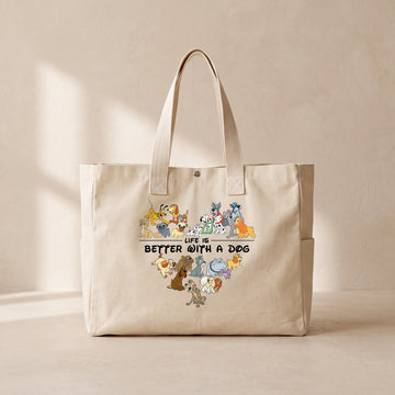 Better With a Dog - Çıtçıtlı Tote Bag