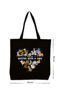 Better With a Dog - Kanvas Çanta - Siyah