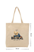 Big Deal - Kanvas Çanta - Krem