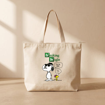 Breaking Beagle - Fermuarlı Tote Bag