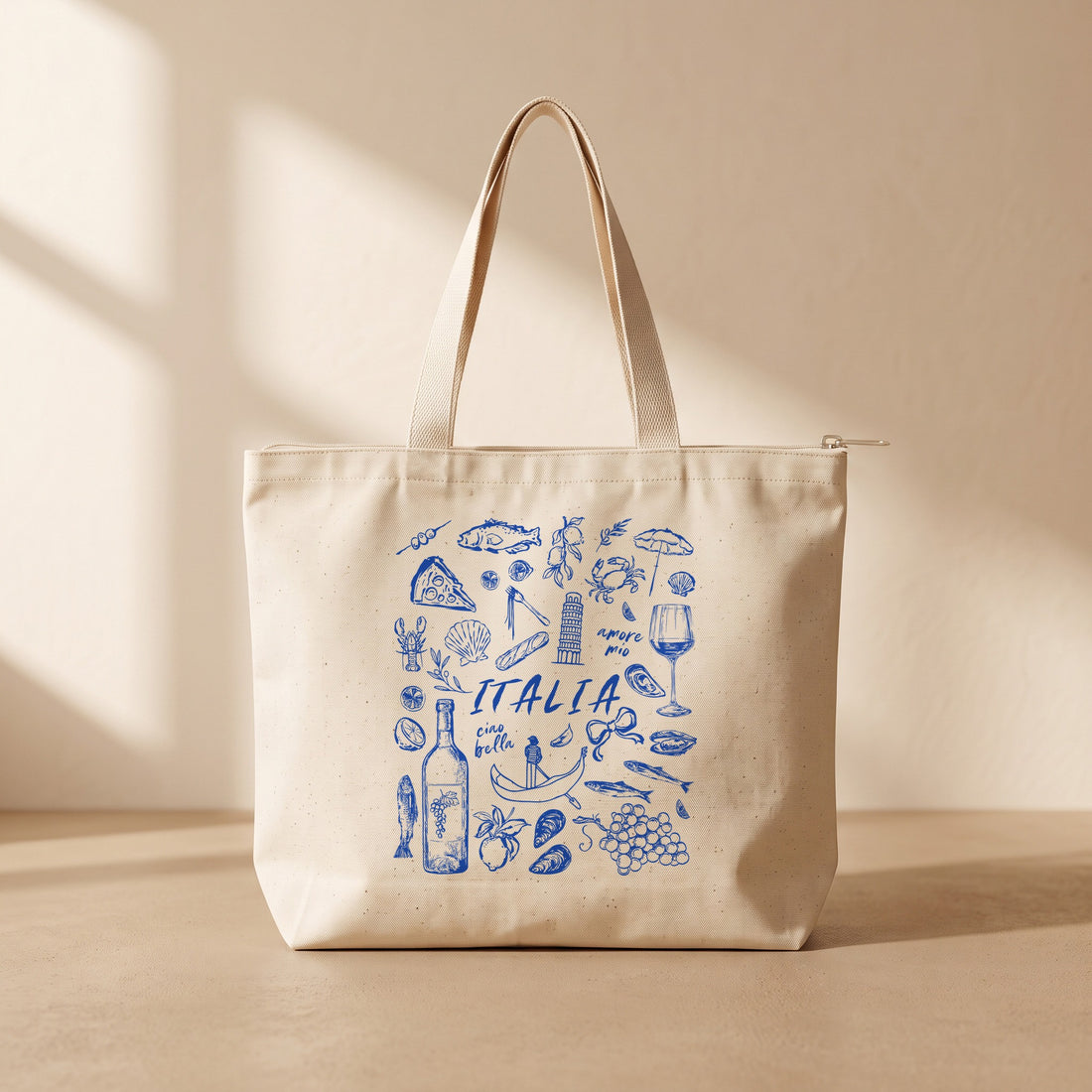 Capri Days - Fermuarlı Tote Bag