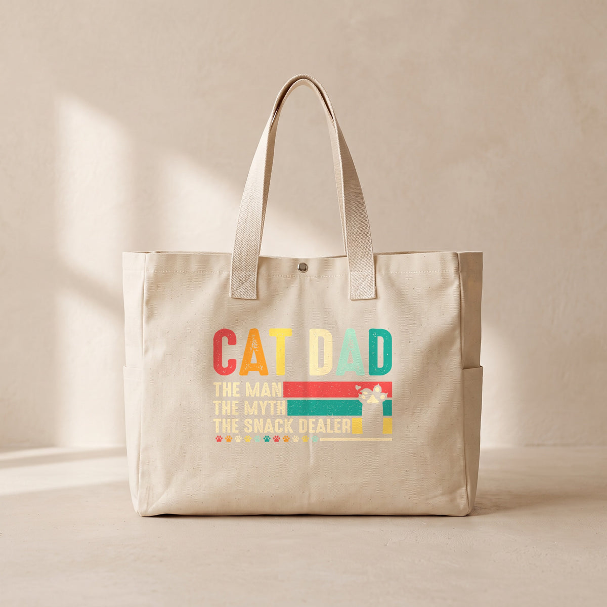 Cat Dad - Çıtçıtlı Tote Bag