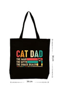 Cat Dad - Kanvas Çanta - Siyah