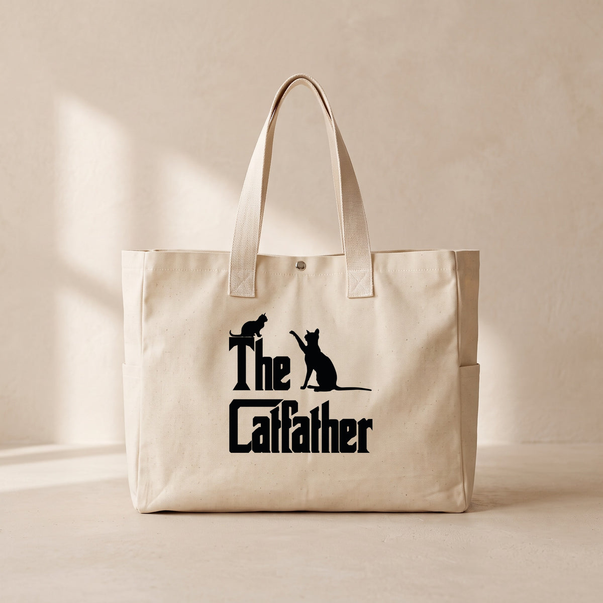 Cat Father - Çıtçıtlı Tote Bag