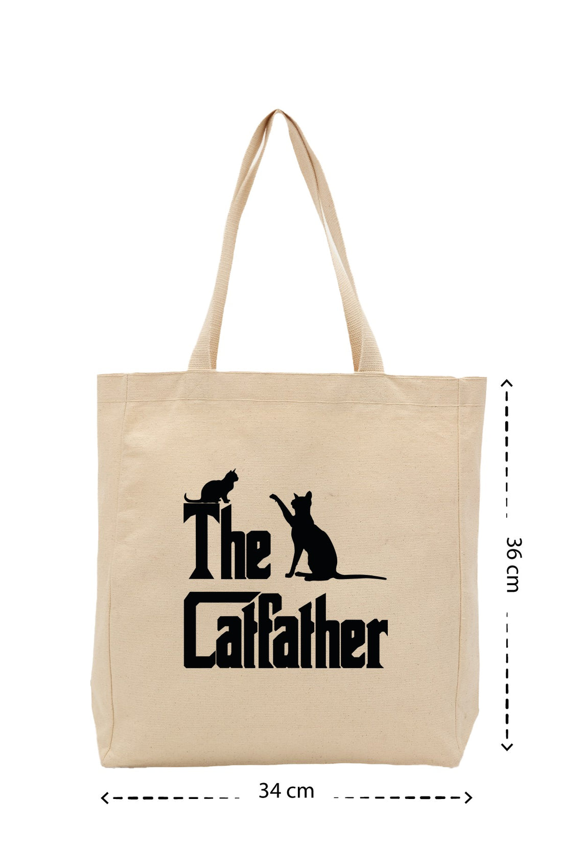 Cat Father - Kanvas Çanta - Krem