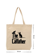 Cat Father - Kanvas Çanta - Krem