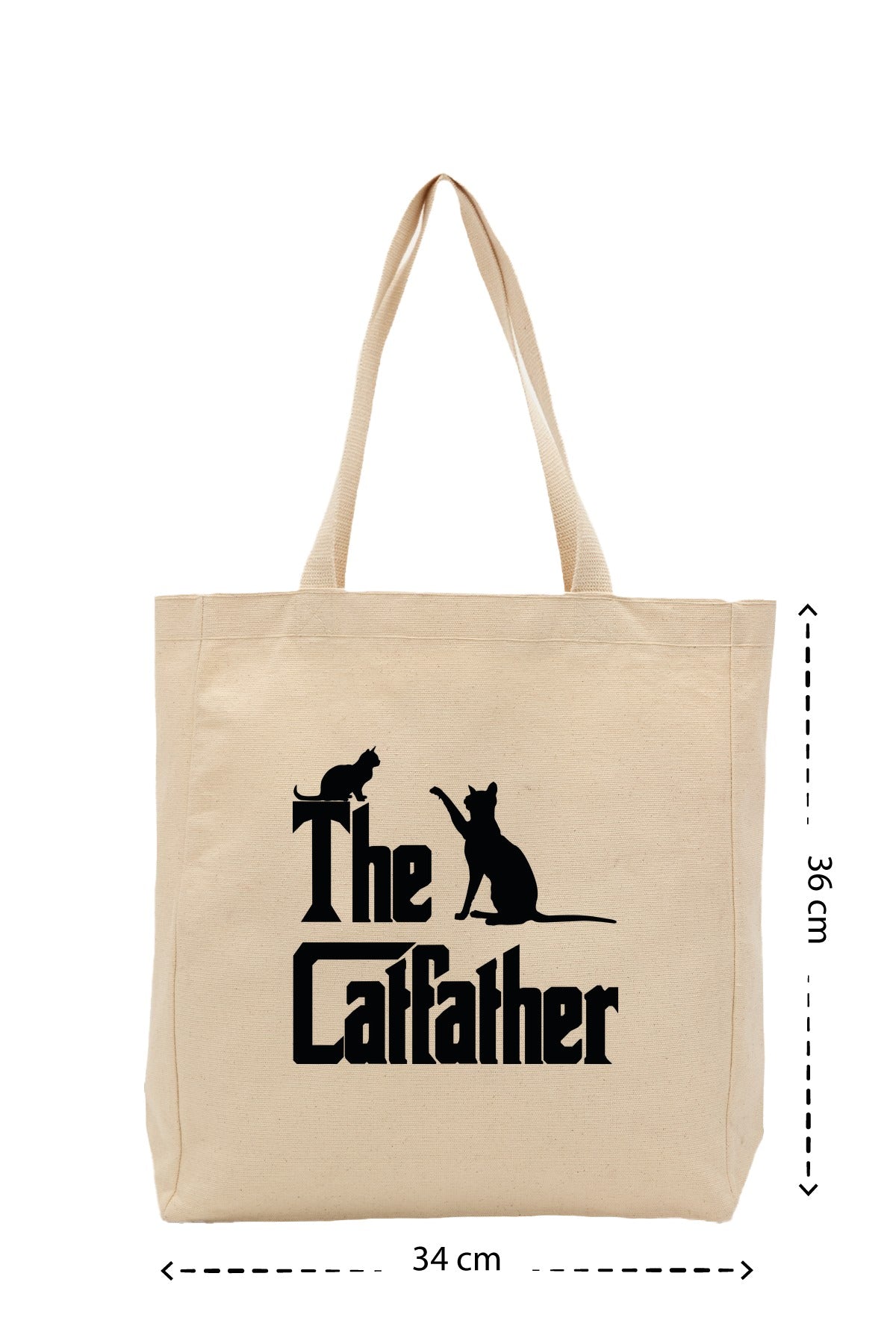 Cat Father - Kanvas Çanta - Krem