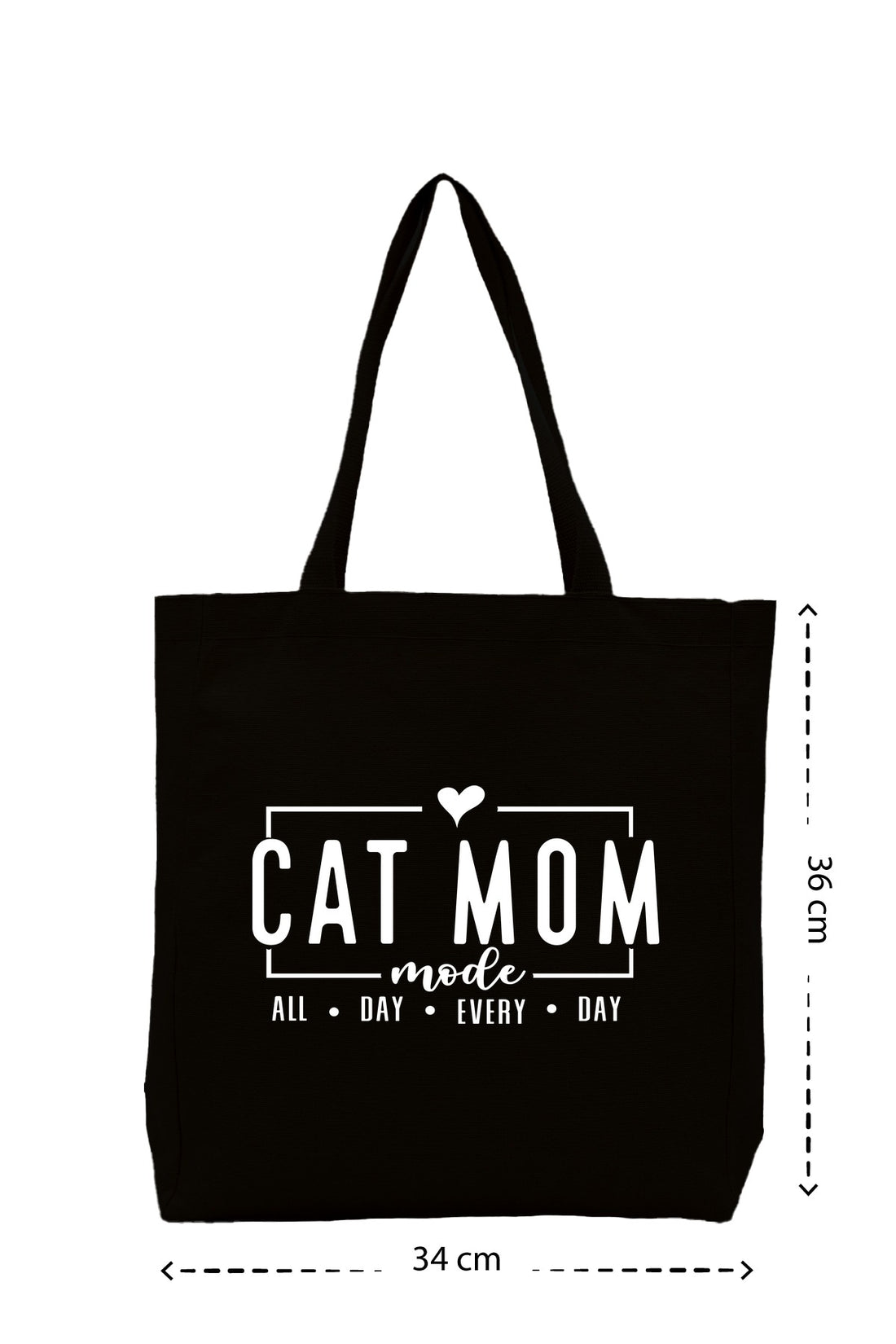Cat Mom - Kanvas Çanta - Krem