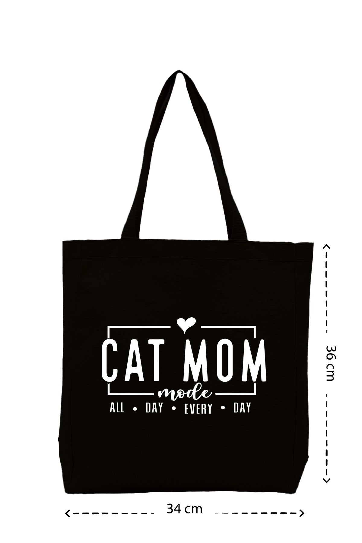 Cat Mom - Kanvas Çanta - Siyah
