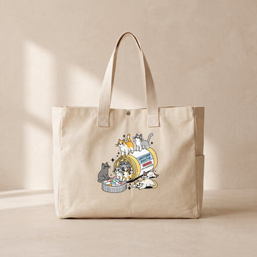 Cat Serotonin - Çıtçıtlı Tote Bag