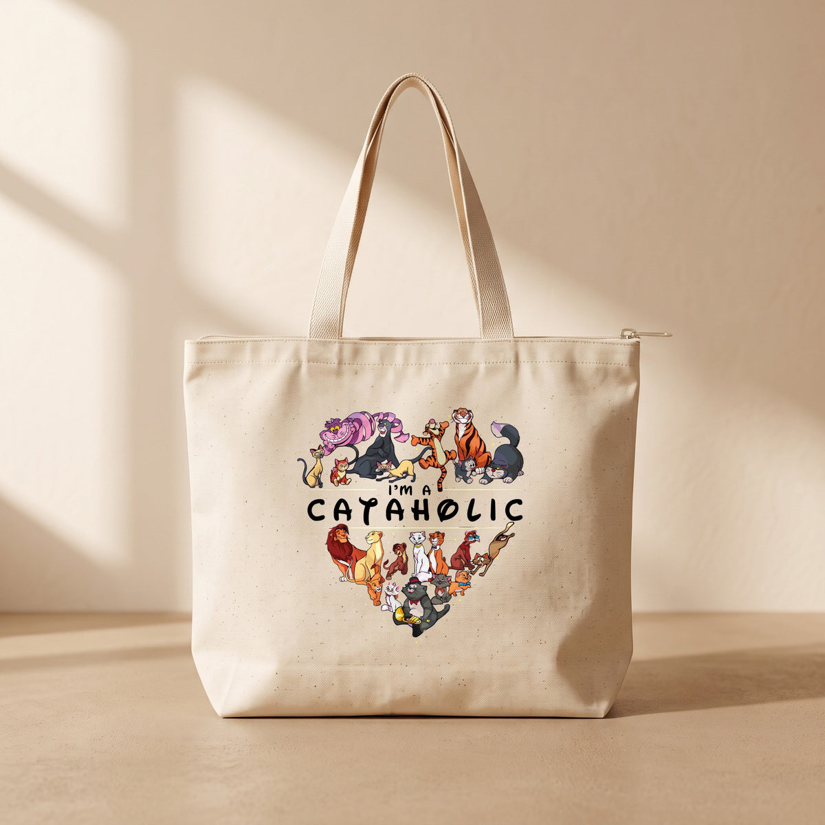 Cataholic - Fermuarlı Tote Bag
