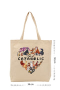 Cataholic - Kanvas Çanta - Krem