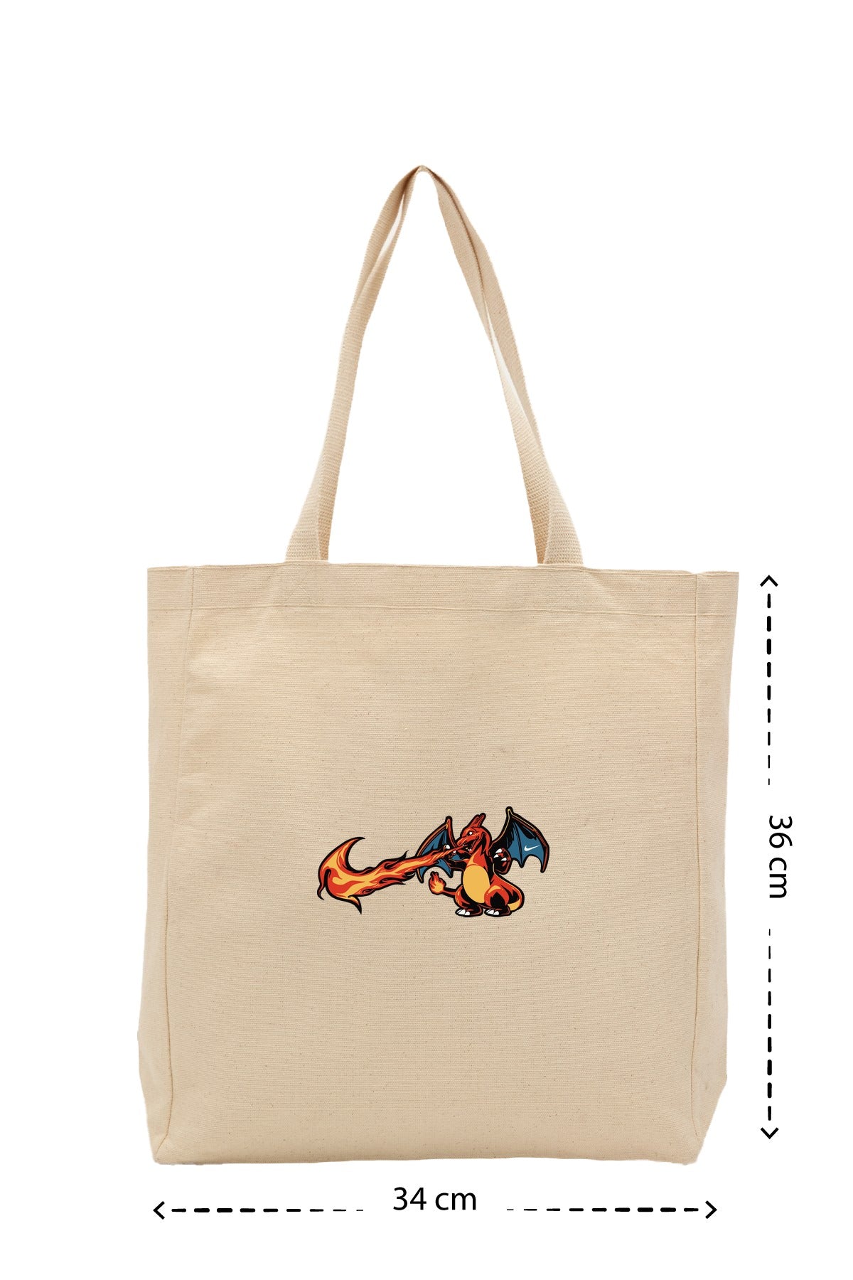 Charizard Nike - Kanvas Çanta - Krem