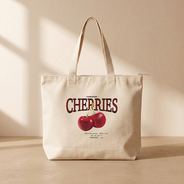 Cherries - Fermuarlı Tote Bag